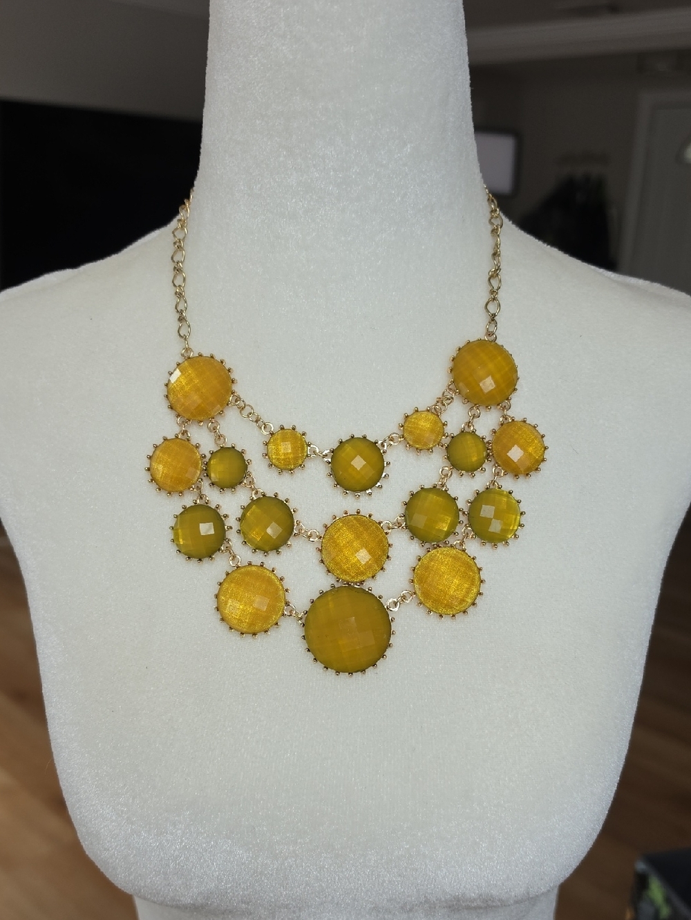 GAP Yellow Multi-Disc Statement Necklace